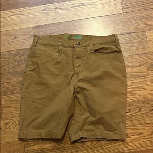 John Deere Tan Flat Front Men's Shorts Size 34 Relaxed Fit